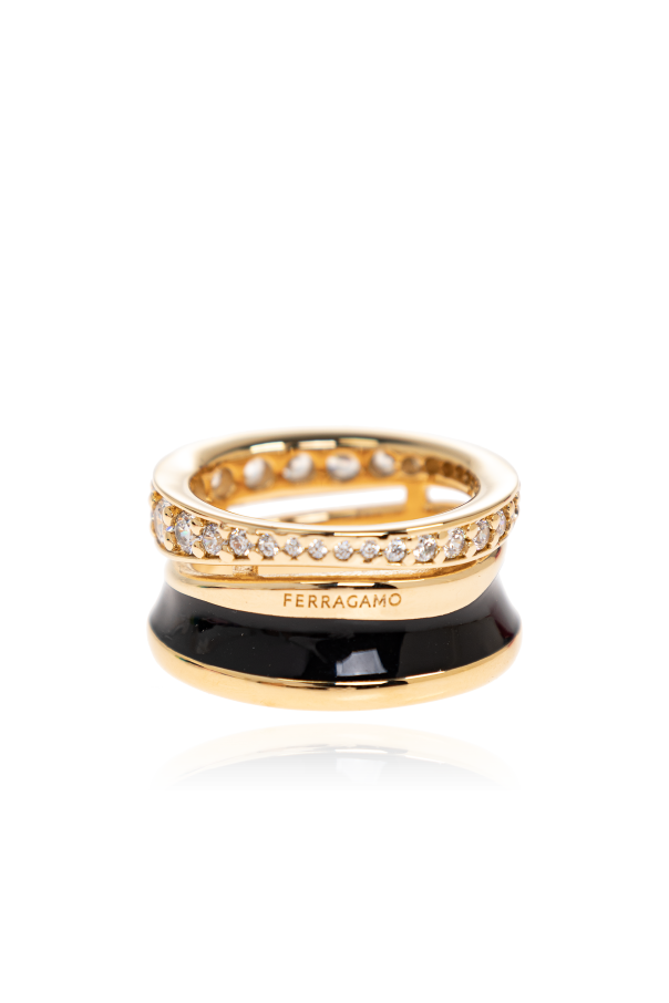 FERRAGAMO Ring with sparkling crystals