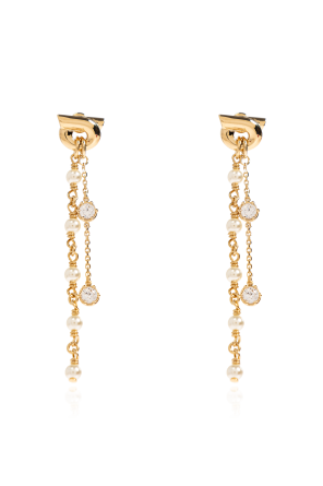 Pendientes largos con perlas