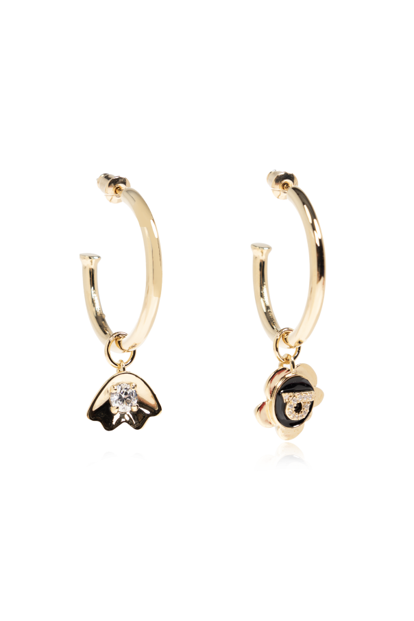 Round hoop earrings with a pendant od FERRAGAMO