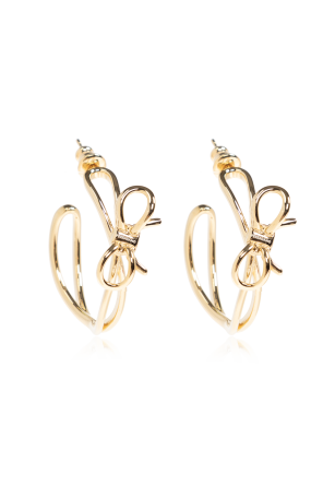 Round earrings with a bow