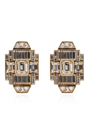 Clip-on earrings with shimmering crystals