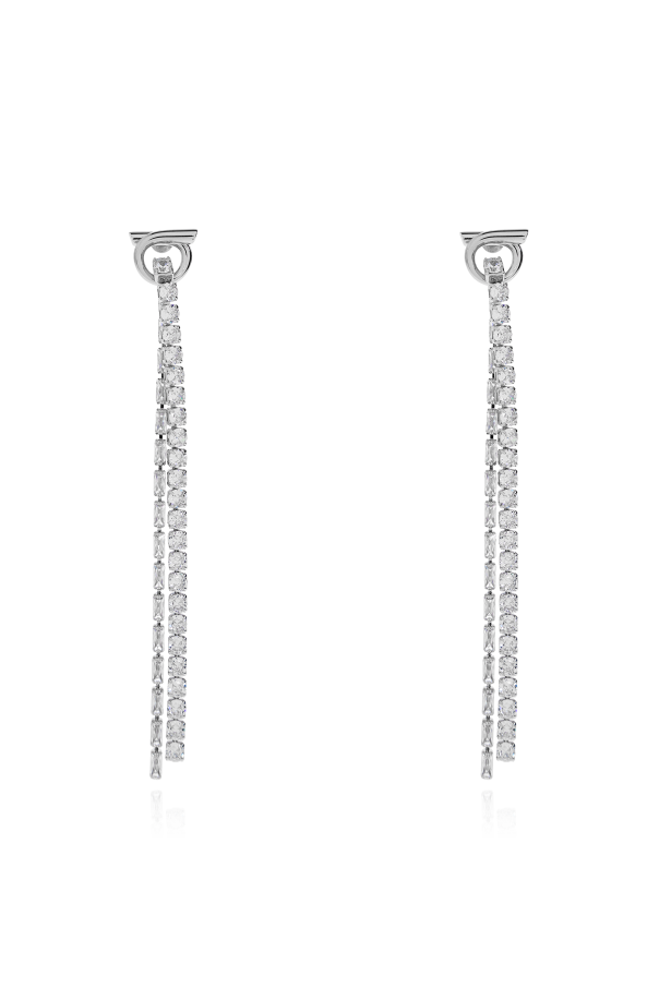 Long earrings with shimmering crystals od FERRAGAMO