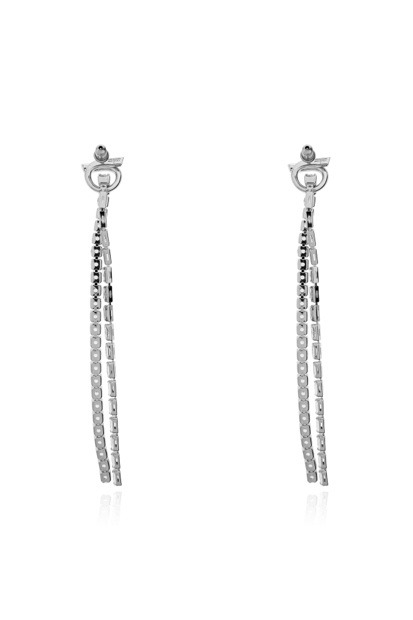 FERRAGAMO Long earrings with shimmering crystals
