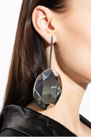 Alexander McQueen Asymmetrical brass earrings