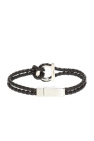 FERRAGAMO BLACK ‘Gancini’ braided bracelet