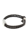 FERRAGAMO BLACK ‘Gancini’ braided bracelet
