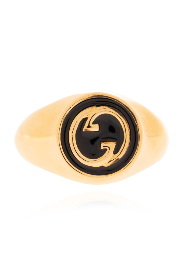 Gucci Mosiężny pierścień z logo