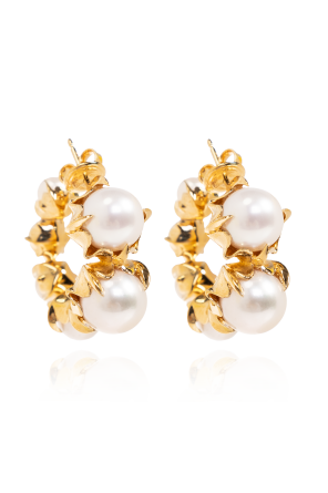 Pearl earrings od Bottega shirt Veneta