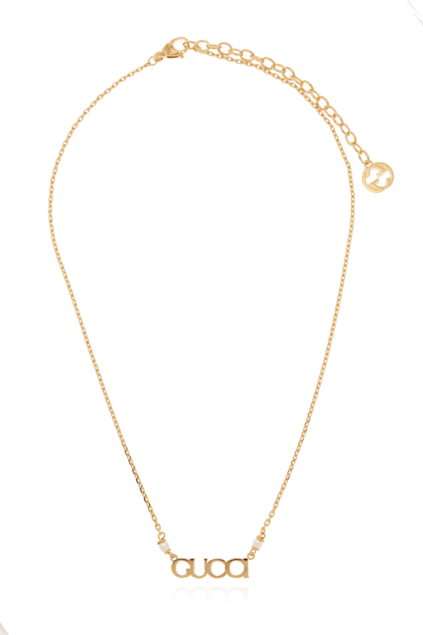 gucci supreme Brass necklace with logo