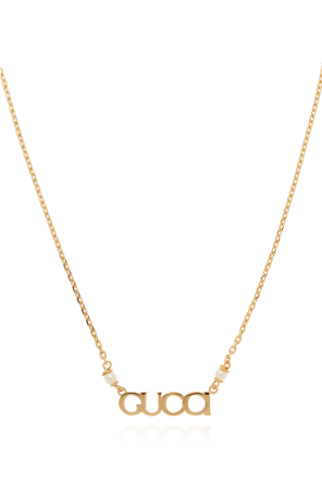 Brass necklace with logo