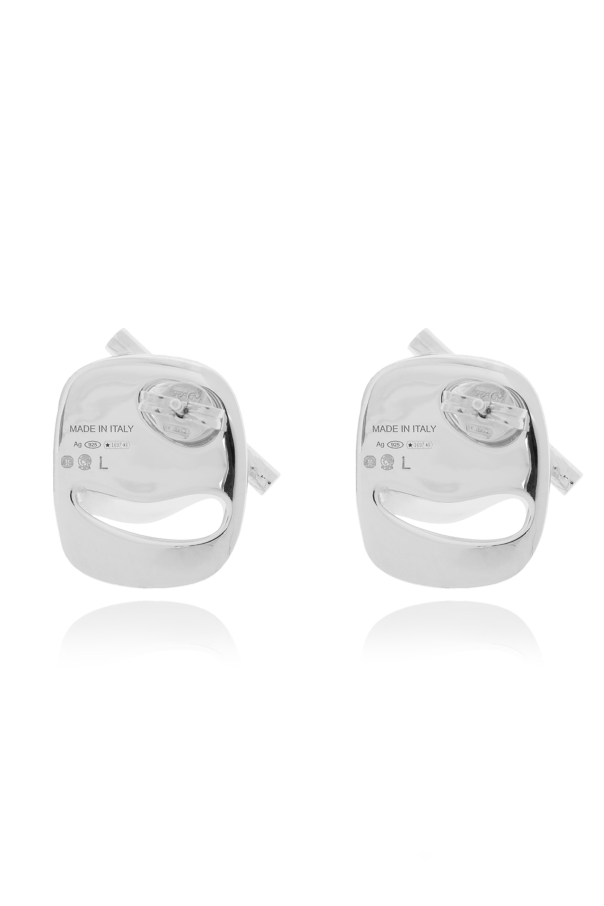 FERRAGAMO Silberne Ohrringe mit eingraviertem Logo