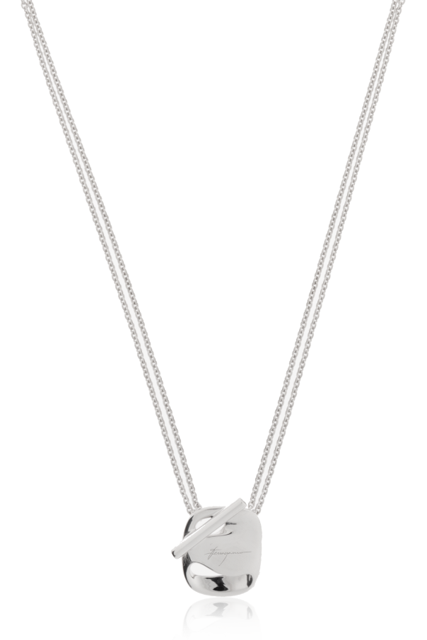 Necklace with pendant featuring engraved logo od FERRAGAMO