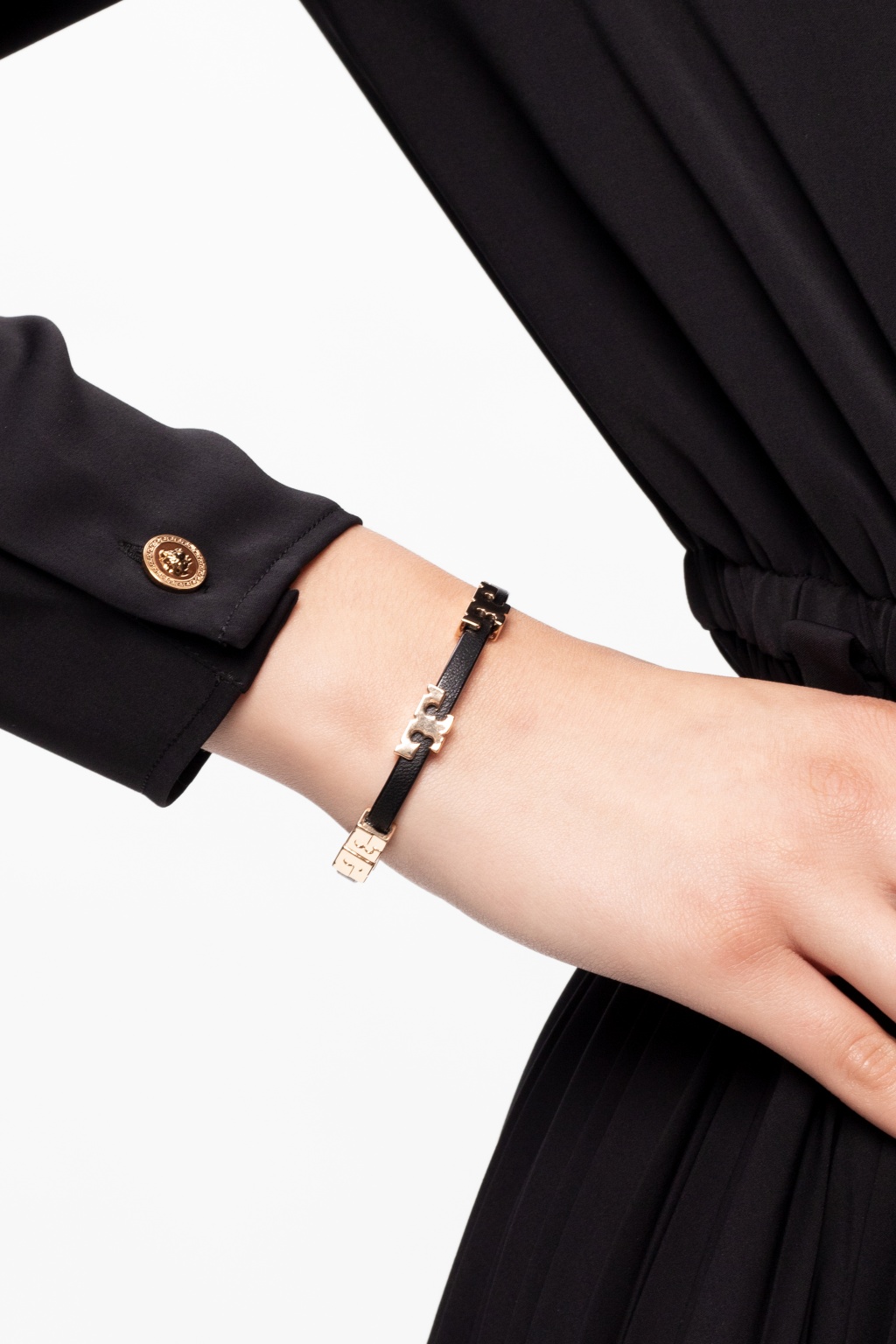 Black 'Serif-T' leather bracelet Tory Burch - Vitkac Italy