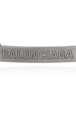 Balenciaga Mosiężna bransoleta z wygrawerowanym logo