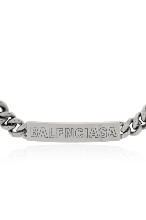 Balenciaga Mosiężny naszyjnik z wygrawerowanym logo