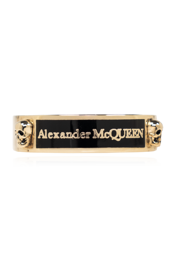 Alexander McQueen Mosiężny pierścień