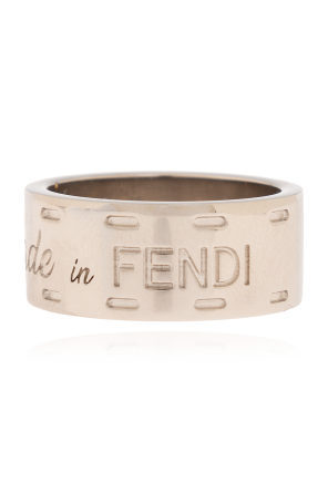 Bolso de mano FF-logo Fendi Kan I en cuero negro