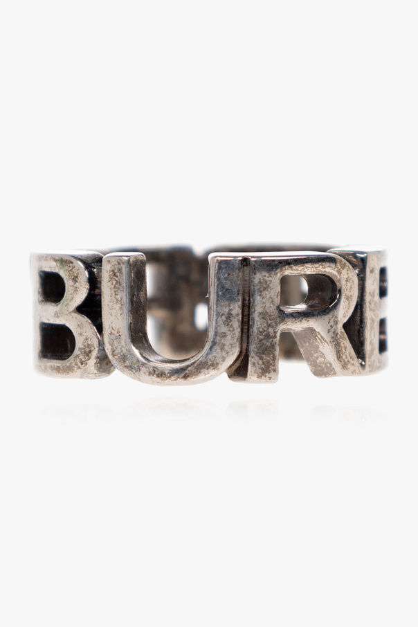 Burberry logo-appliqu Mosiężny pierścień