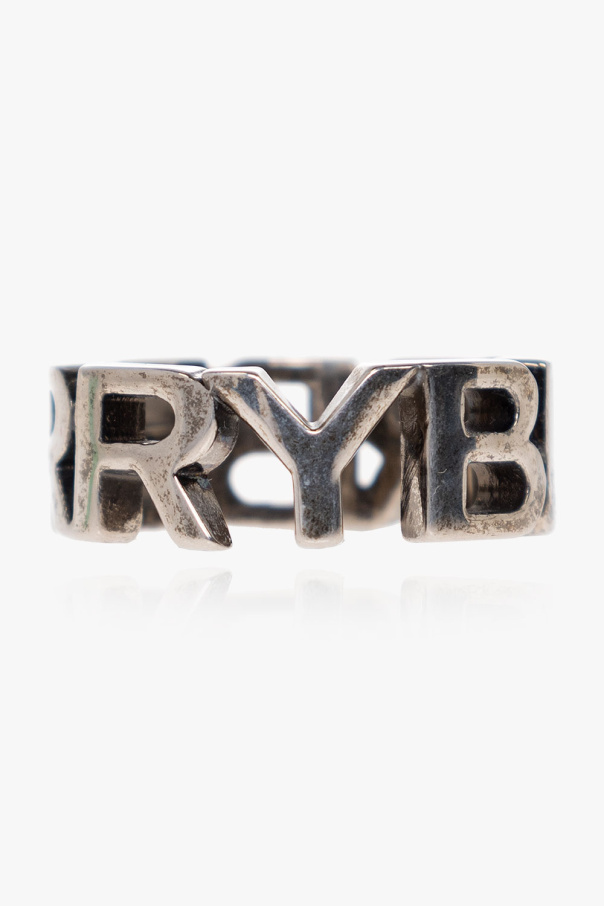 Burberry logo-appliqu Mosiężny pierścień
