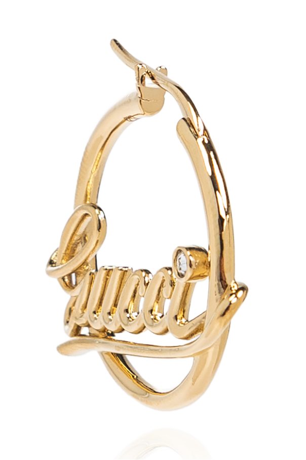 Gucci Pendientes de latón con logo