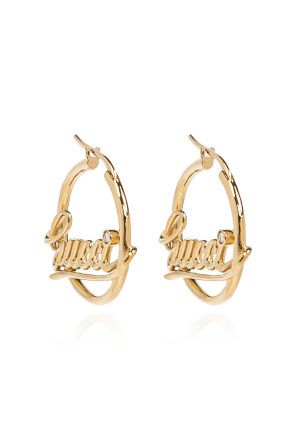 Brass earrings with logo