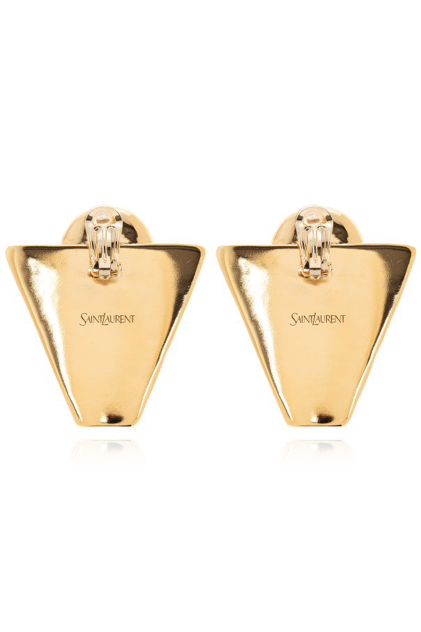 Saint Laurent Clip-ons with glass pearl