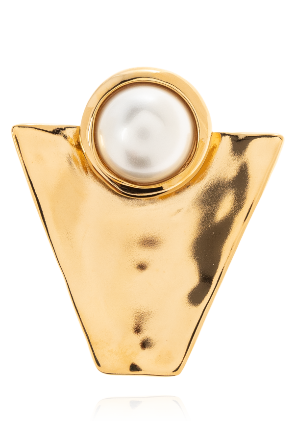 Saint Laurent Clip-ons with glass pearl