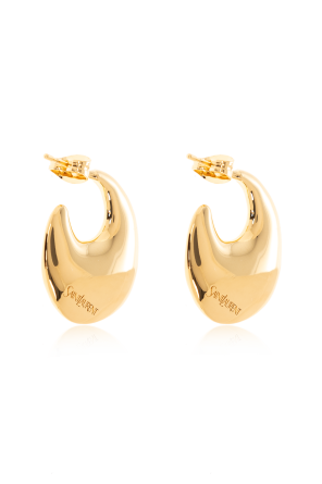 Earrings with engraved logo
