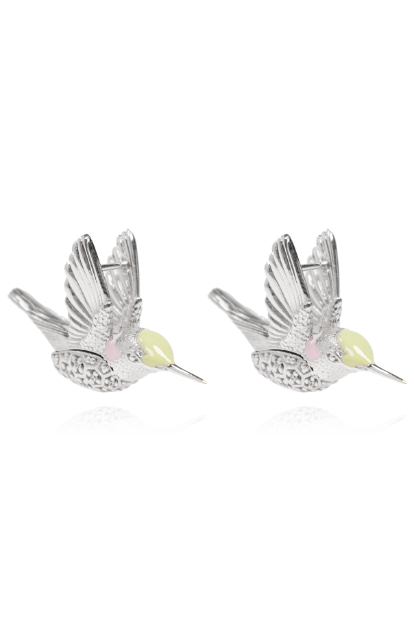 Bottega Veneta Pendientes con motivo de colibrí