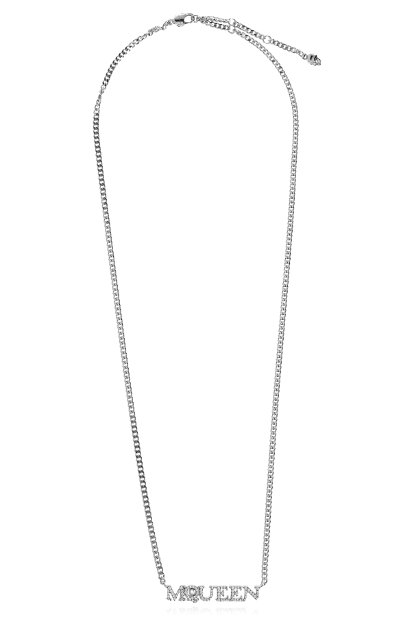 Alexander McQueen Necklace with logo embellished with sparkling crystals