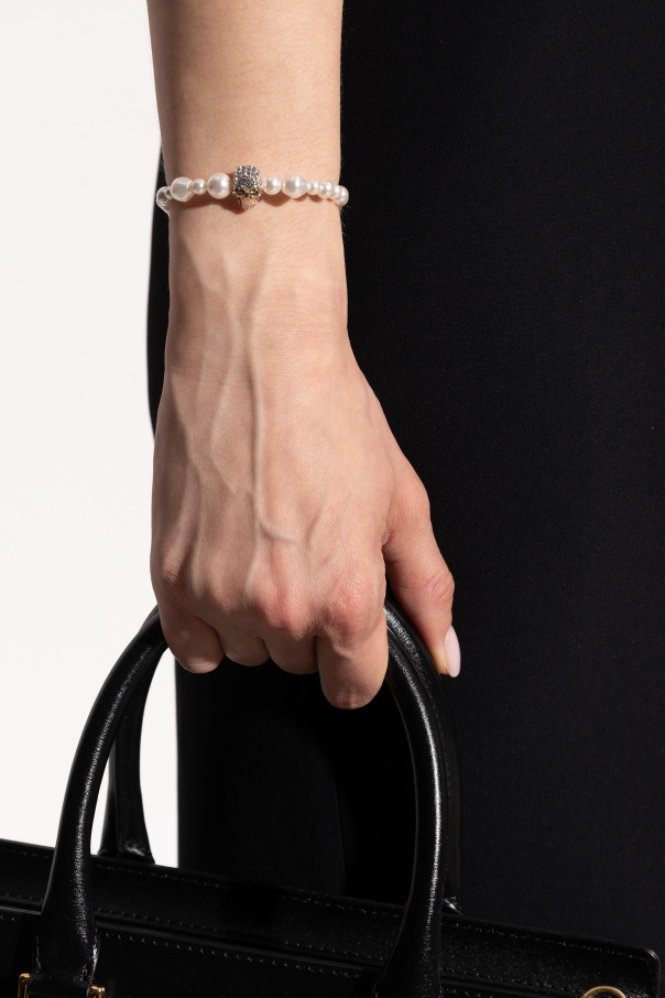 Alexander McQueen Adjustable bracelet with shimmering crystals