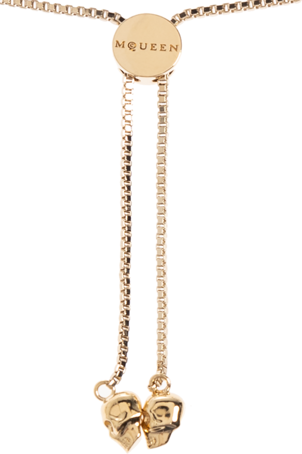 Alexander McQueen Adjustable bracelet with shimmering crystals