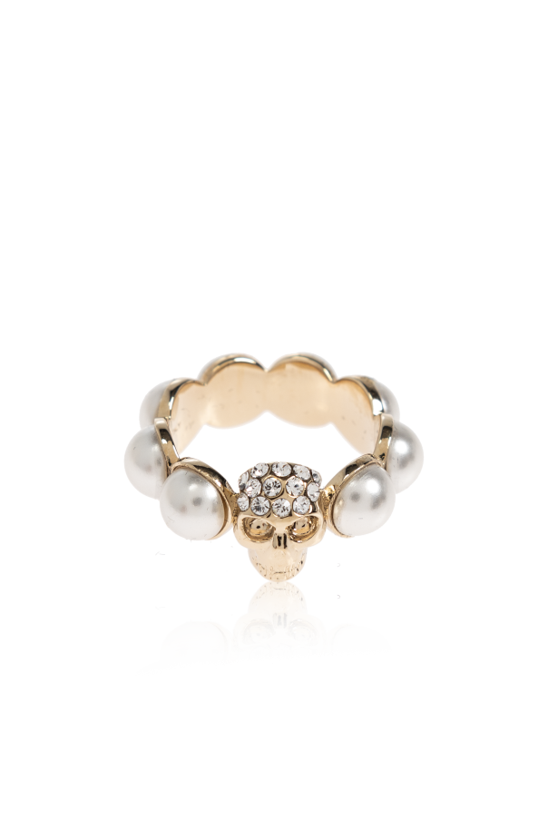 Alexander McQueen Anillo con cristales brillantes