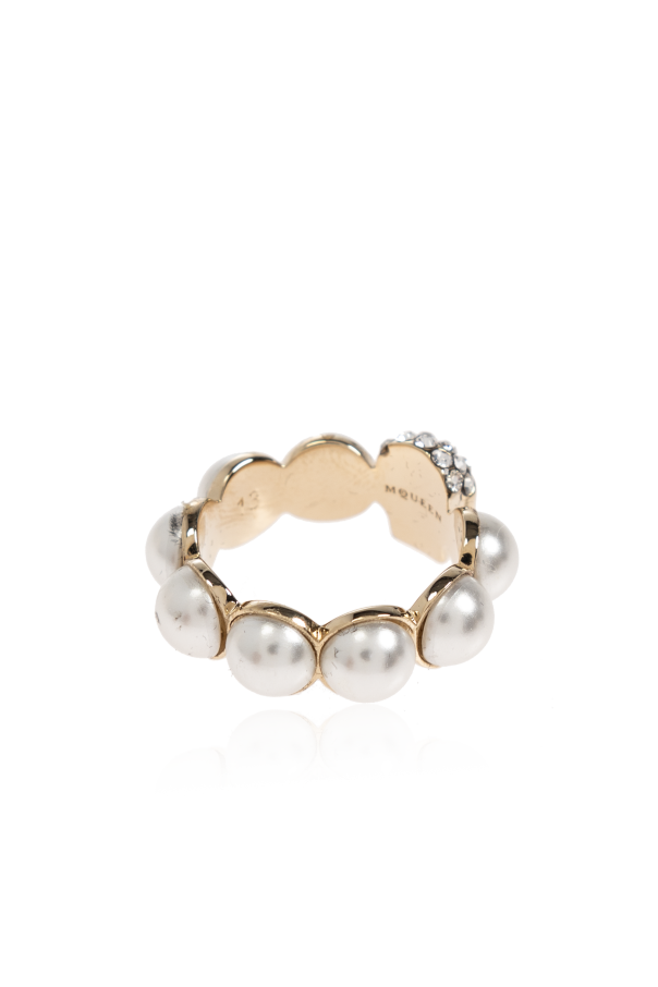 Alexander McQueen Anillo con cristales brillantes