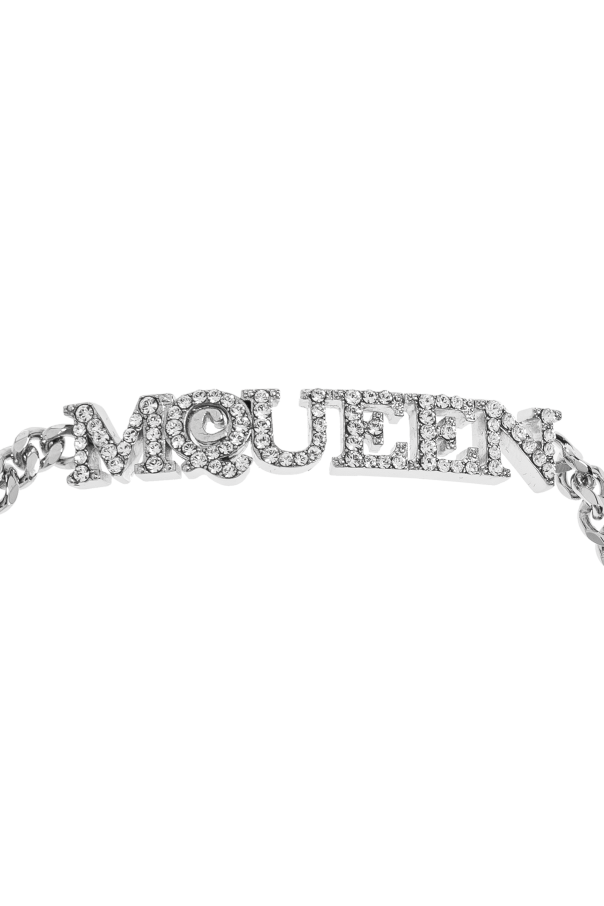 Alexander McQueen Bransoleta z połyskującymi kryształami