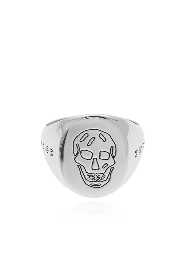 Signet ring with engraved logo od Alexander McQueen