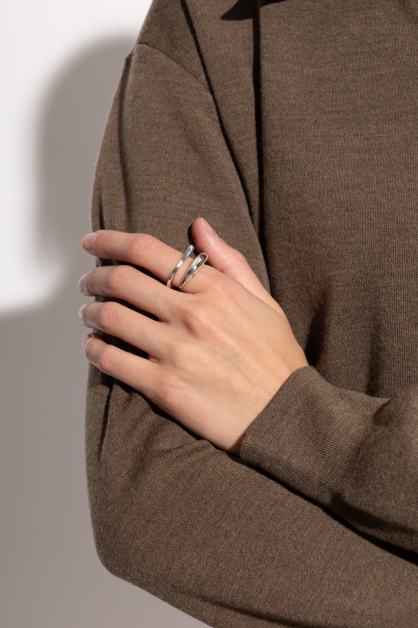 Bottega Veneta Srebrny pierścień