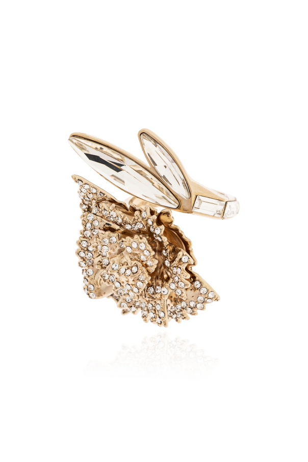 Ring with shimmering crystals od Alexander McQueen