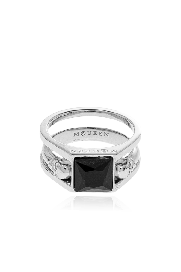 Alexander McQueen Anel duplo em latão