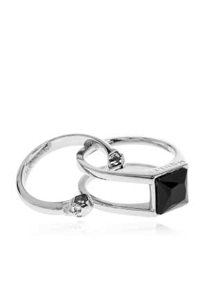 Alexander McQueen Anel duplo em latão