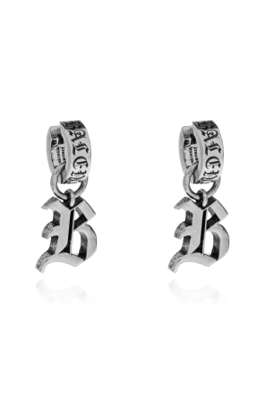 Earrings with engraved logo