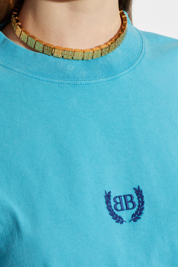 Balenciaga Collar de latón con logo