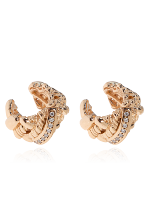 Silver ear cuff with cubic zirconia