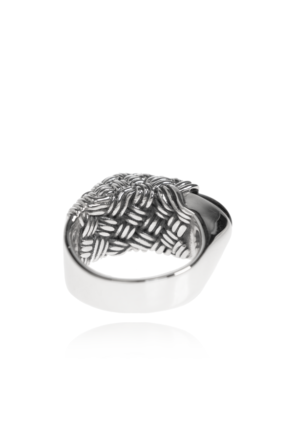 Bottega Veneta Silver signet ring with a stone