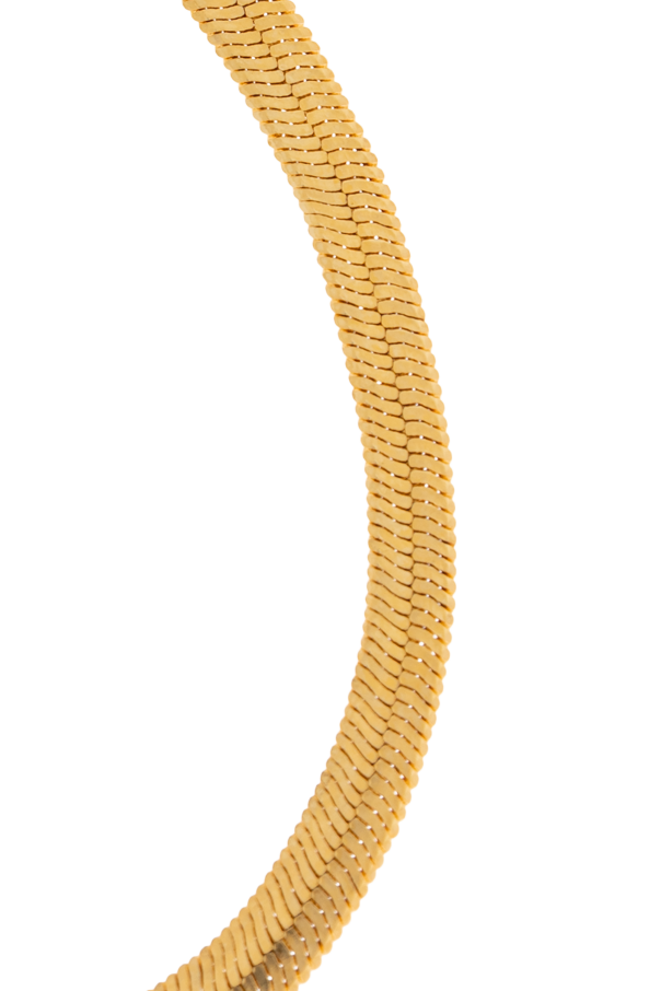 Saint Laurent Brazalete de latón con logo