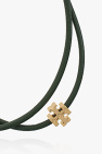 Tory Burch GREEN ‘Kira’ leather bracelet with logo