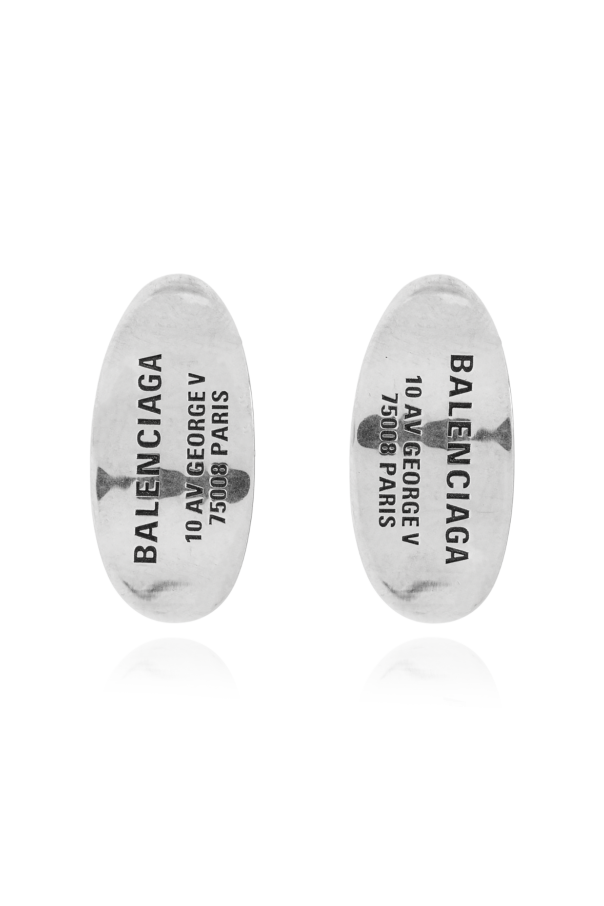 Earrings with engraved logo od Balenciaga