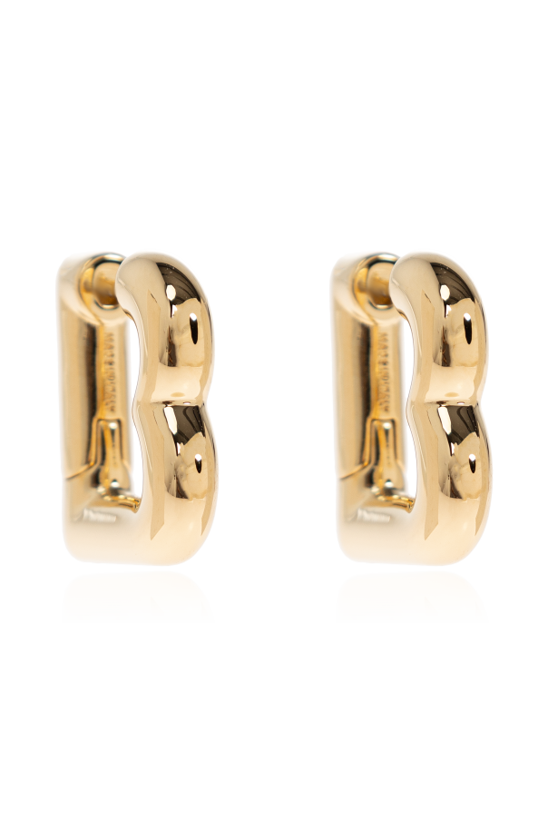 Earrings in the shape of a logo od Balenciaga