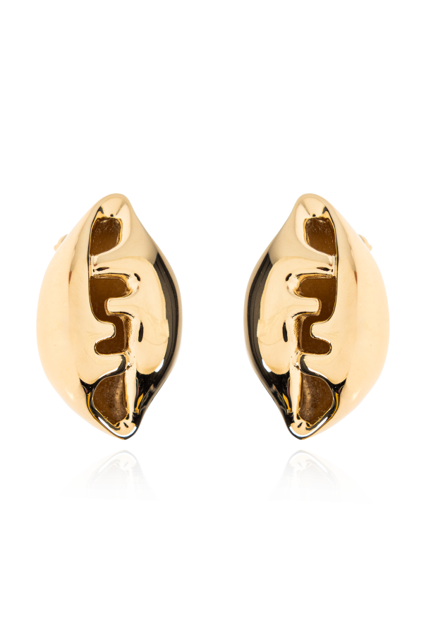 Fendi Brass shell-shaped earrings