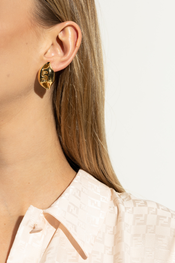 Fendi Brass shell-shaped earrings
